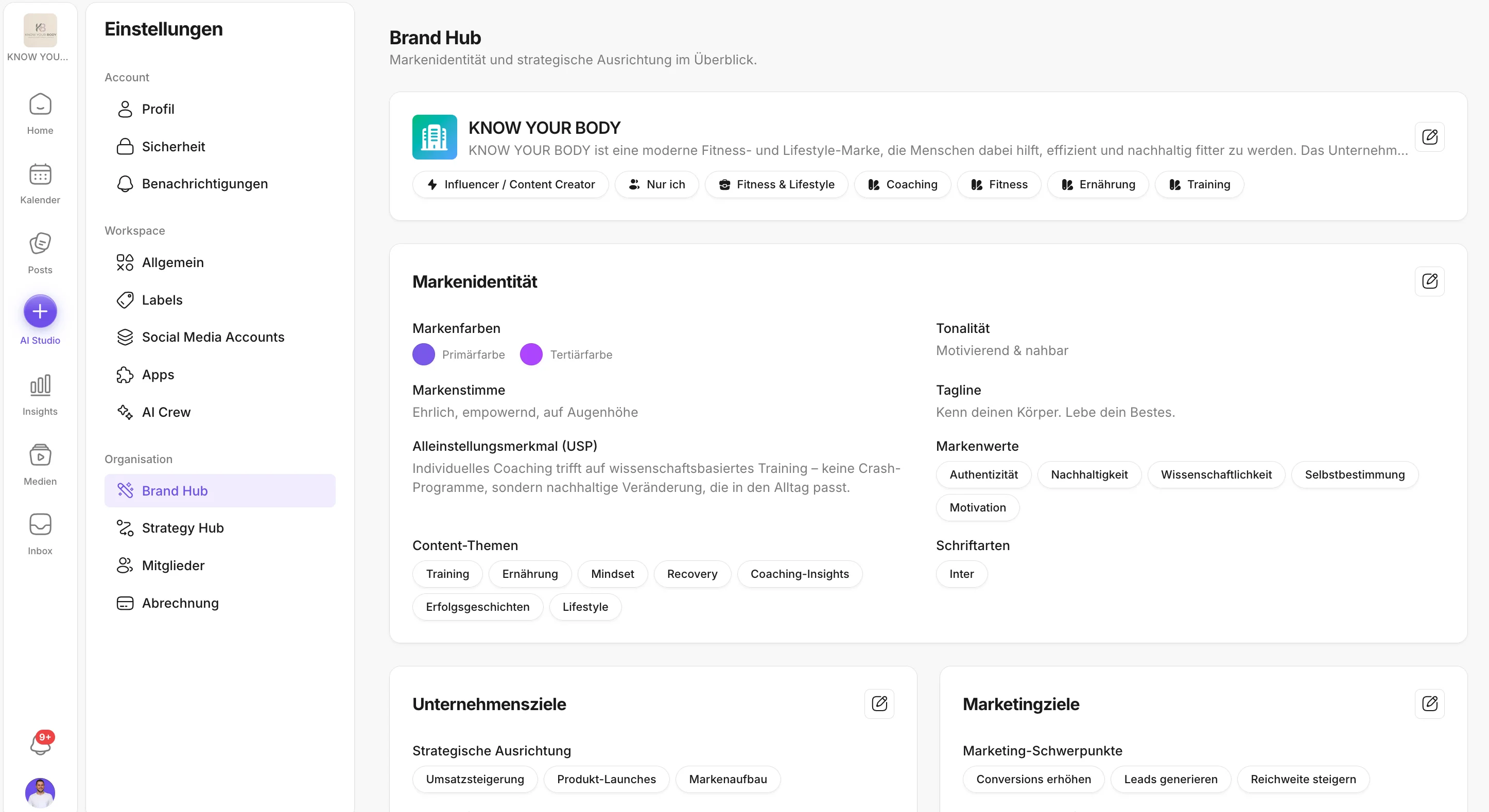 Brand Hub – brand identity & strategic direction at a glance